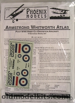 Phoenix 1/72 Armstrong Whitworth Atlas - Bagged, P14 plastic model kit